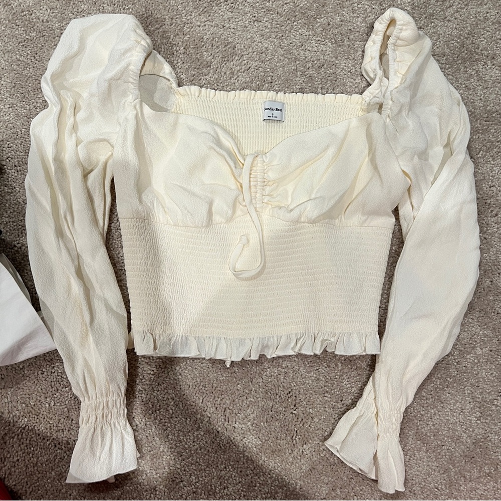 Sunday Best Cream Puff Sleeve Blouse
